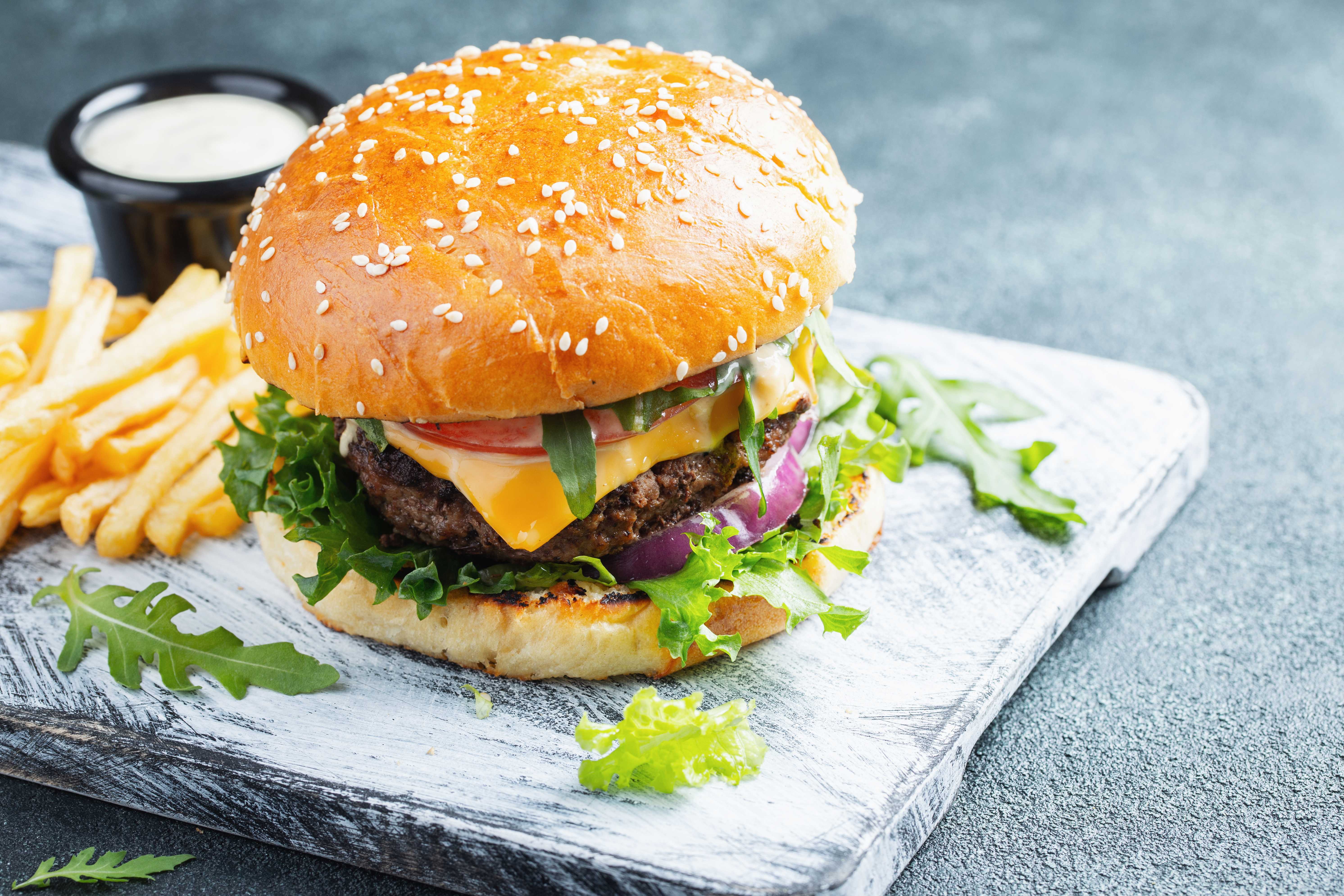 Burger with Red Cheddar